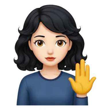 Chica pelo medio ondulado negro  sticker