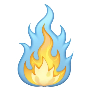 pastel blue and pastel yellow flame emoji sticker