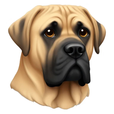 An apricot English mastiff with more black on its face sticker