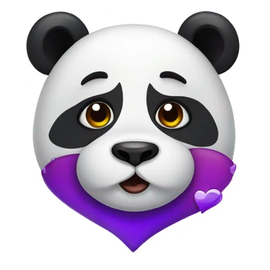 Panda with purple heart  sticker