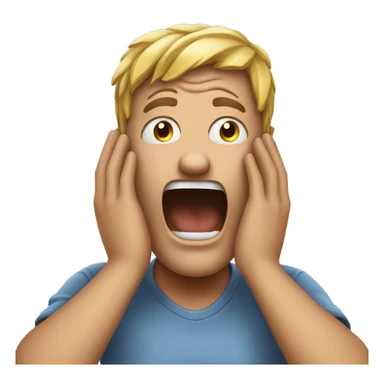 Hands on head screaming emoji sticker