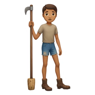 male wooden leg sticker