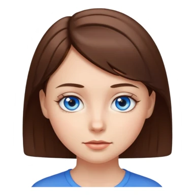 Chica de pelo corto color café y con los ojos azules sticker