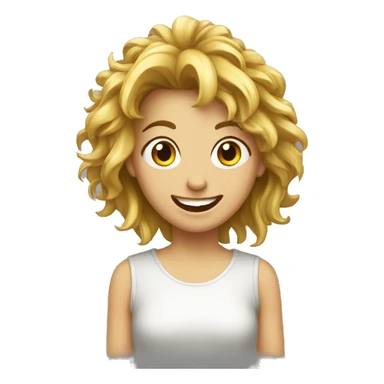 a very happy disheveled girl sticker