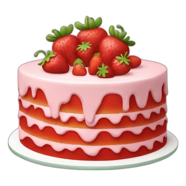 strawberry birthday cake sticker
