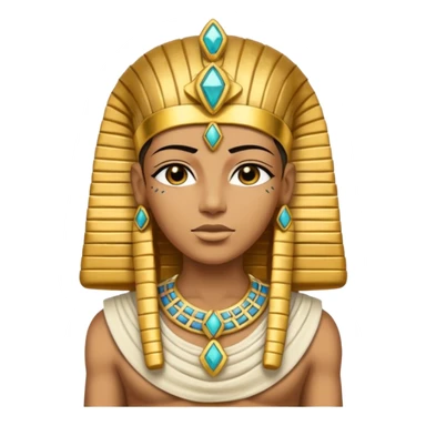 Mummy Pharaoh: Bandaged body with golden headdress and jeweled amulet.
 sticker