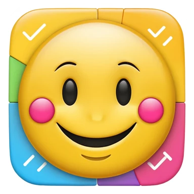 smiley with text: c360, and data visualization charts on the smiley sticker