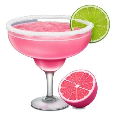 Pink margarita with one lime slice  sticker