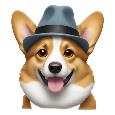 Corgi wearing a hat sticker