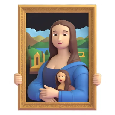 Leonardo da Vinci with Mona Lisa painting sticker