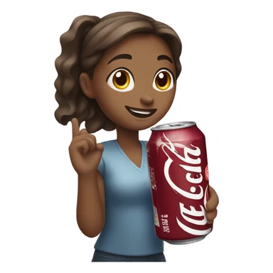 A girl holding a Dr Pepper can sticker
