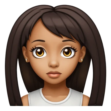 Lisa Left Eye Lopes with dark brown long hair sticker