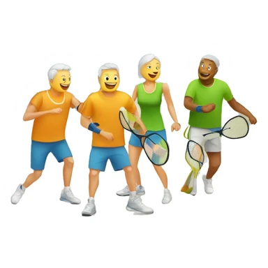 4 people playing pickleball sticker