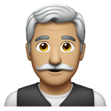 semi-gray-haired Armenian with a mustache sticker