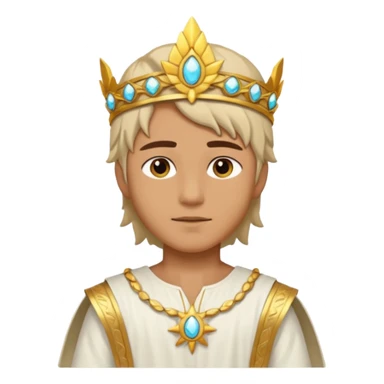 Sun Prince – sun circlet + white tunic sticker