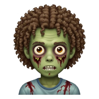 menino cabelo grande cacheado zumbie  sticker