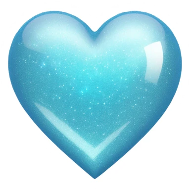 light blue sparkly heart sticker