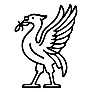 Liver bird, mythical bird symbol of Liverpool, cormorant-like bird with outstretched wings sticker