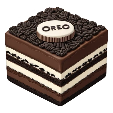 oreo cake / square shape / slim layers / one topping oreo sticker