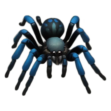 Realistic black and Blue tarantula sticker