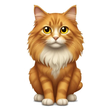 Orange and black long haired cat with yellow eyes sticker