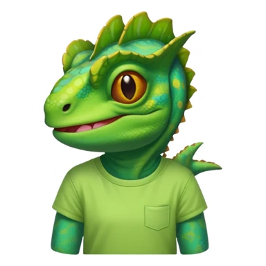 A chameleon with a shirt that says CELANS sticker