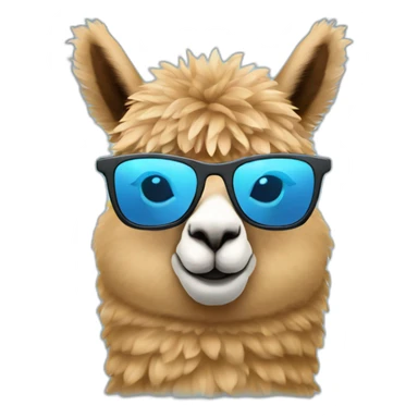 alpaca-with-sun-glass-and-light-blue-shirt sticker