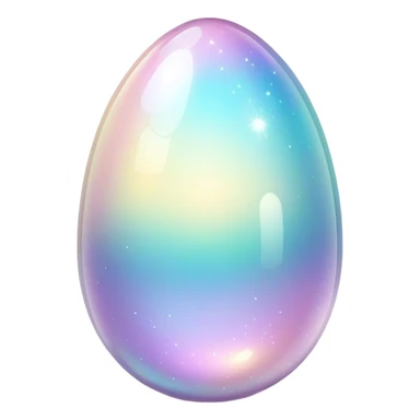 Sparkly glossy glittery Pastel iridescent transparent luminescent glass crystal egg sticker