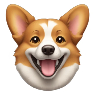 smiling brown corgi sticker