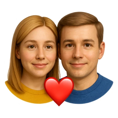 emoji stile iphone di relazione tra due persone, iperrealistico 4k sticker