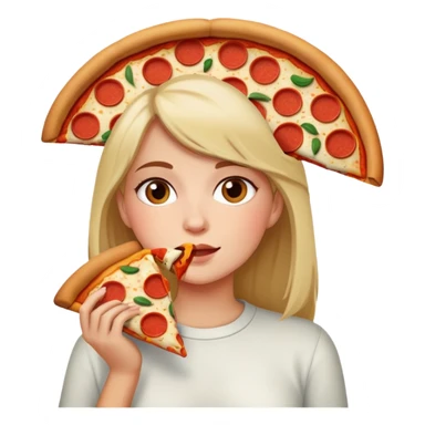 erika eating a pizza sticker