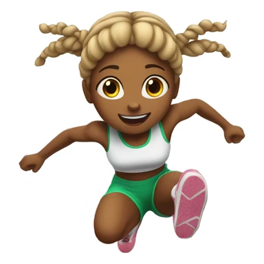 Girl with braids jumping hurdle  sticker