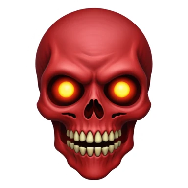 Cursed Crimson Satanic Moon Spooky Eerie Ghostly Spectral Zombiefied Skeletal Monsterous Creature Face sticker