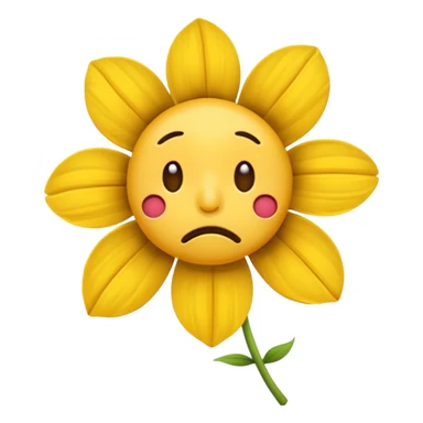Pensive emoji with wilted flower  sticker