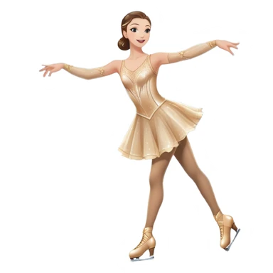 A grand ice rink palace with shining spotlights and cheering spectators in the stands. A graceful figure skater performing a spin on the ice. Transparent background highlights the elegance and artistry of figure skating sticker