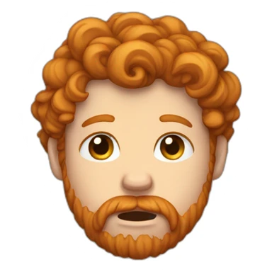 curly ginger bearded man crying tears sticker