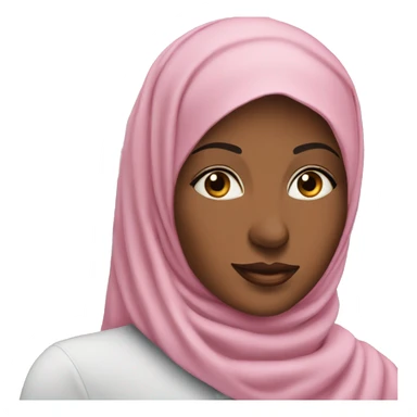 Woman in pink hijab on a cruise ship fair skin sticker