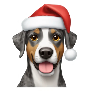 catahoula wearing santa hat sticker