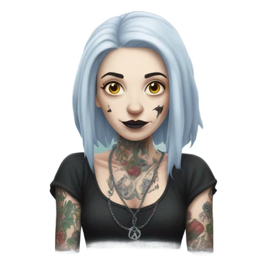 Pale Witch with lots of tattoos sticker