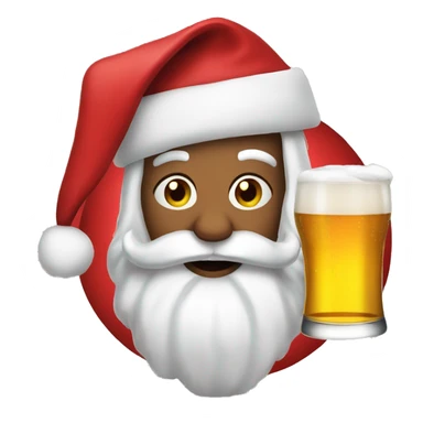 Santa drinkning beer sticker