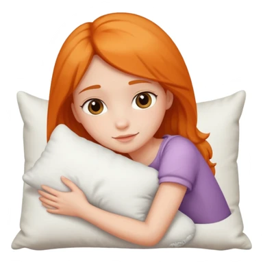 Girl hugging pillow sticker