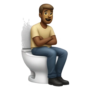 guy sitting on the toilet sticker
