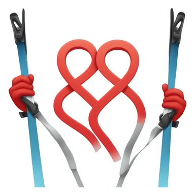 A heart ❤️ on skiis sticker