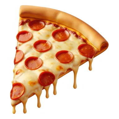 Cinematic cheesy pizza slice, gooey melted cheese stretching as a bite is taken, crispy golden crust, rich tomato sauce, vibrant toppings, warm glowing background, inviting and delicious. sticker