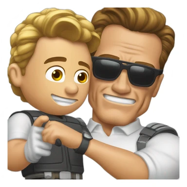 arnold schwarzenegger saltando un charco sticker