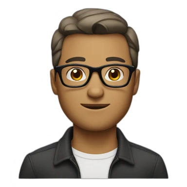 Man with classic haircut and glasses sticker