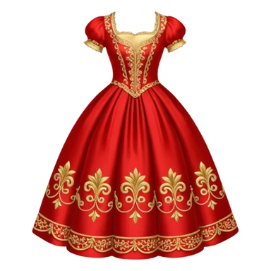 rococó dress rojo con dorado sticker
