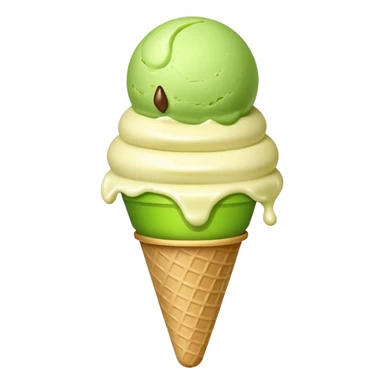 ice cream with a green ball, minimal, no text sticker