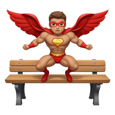 superhero flying above a bench sticker