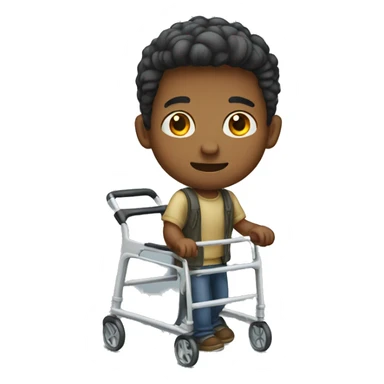 Young man the uses a walker sticker